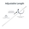 Amazon Basics No Drill Spring Tension Curtain Rod, Adjustable 24-36" Width, White, Classic Finial view 3
