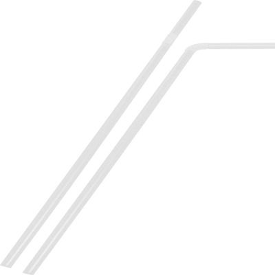 Shibase Industries 538 Straws for Juice, Long, Flex, Diameter 0.2 x 11.8 inches (6 mm) x 11.8 inches (30 cm), No Packaging, Pack of 500, Clear, Made in Japan