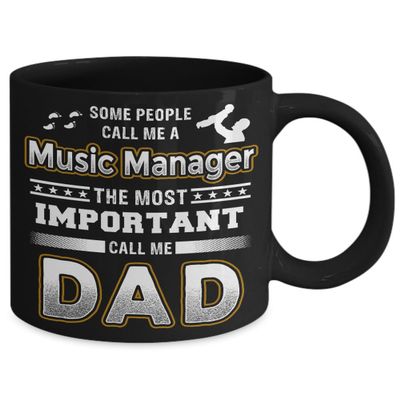 BeeTeeStore Music Manager Dad Coffee Mug - Dual Identity Career Graphic for Music Industry Professionals - 11oz 15oz Ceramic Cup for Father's Day and Birthdays