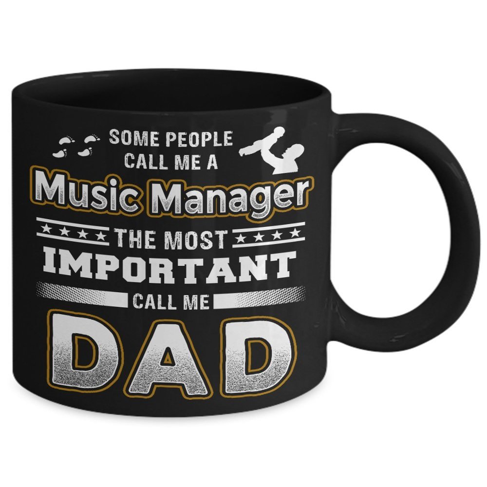 BeeTeeStore Music Manager Dad Coffee Mug - Dual Identity Career Graphic for Music Industry Professionals - 11oz 15oz Ceramic Cup for Father's Day and Birthdays