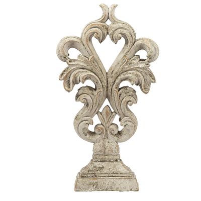 A & B Home 15" Decorative Abstract Cement Sculpture with Distressed Finish for Indoor and Outdoor Use