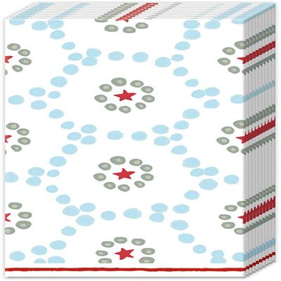IHR Bulk 4-Ply Pocket Tissues, 15-Packs of 10-Count, Winter Dotty Light Blue