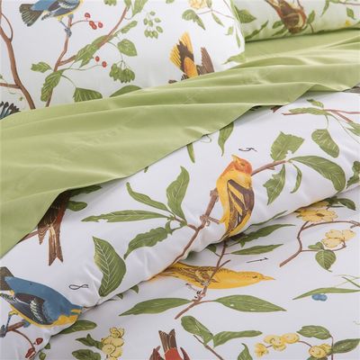 Brandream American Country Botanical Flower Birds Print Bedding 800tc Cotton Sateen Romantic Floral Duvet Cover 3pc Set Colorful Pattern