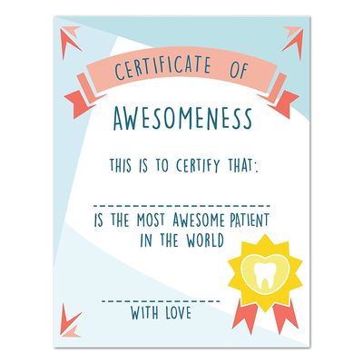 Certificate of Awesomeness 05x07 Inch Print, Best Patient Certificate, Award Certificate, Children Certificate, Personalized Certificate,Certificate Template