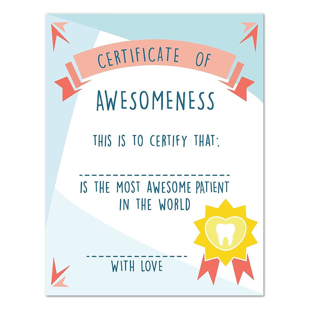 Certificate of Awesomeness 05x07 Inch Print, Best Patient Certificate, Award Certificate, Children Certificate, Personalized Certificate,Certificate Template