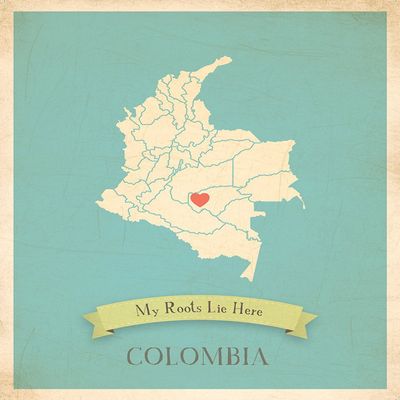 Kid's Wall Map, My Roots Colombia Personalized Wall Map 24x36 Inch Print, Kid's Colombia Map Wall Art, Wall Art Print, Nursery Decor, Nursery Wall Art