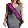 Birthday Sash for Women - Hot Pink Metallic Cheers Bitches Black Satin Sash - Bachelorette, Celebration, New Year, Graduation Party Black - Black Sash(Pink ChBtch) view 1