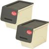 SANKA Brooklyn ST Series BKFS-S30GY/IV-2+K Storage Chest, Flap Storage, Width 11.4 inches (29 cm), Slim, Set of 2, Gray/Ivory view 1