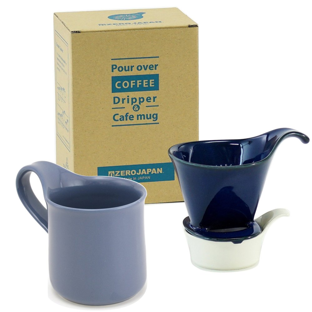 ZEROJAPAN DMZ-16 JB/VI Coffee Dripper L & Cafe Mug (with Tray) Violet Gift Set