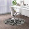Black White PU Leather Computer Gaming Rolling Chair Mat Abstract Geometrical Modern Zebra Heavy Duty Floor Mats for Computer Desk, Easy Glide for Chairs Zebra Print Diameter 55 in view 4