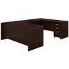 Bush Business Furniture Series C U Shaped Desk with Mobile File Cabinet, 72W x 30D, Mocha Cherry view 1