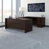 Bush Business Furniture Series C U Shaped Desk with Mobile File Cabinet, 72W x 30D, Mocha Cherry view 2