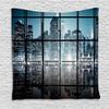 Ambesonne Modern Tapestry, Modern New York City Scenery at Night with Skyscrapers Buildings Print, Wall Hanging for Bedroom Living Room Dorm Decor, 60" X 80", Black Blue view 1
