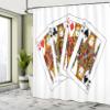 Ambesonne Queen Shower Curtain, Queens Poker Set Faces Hearts and Spades Gambling Theme Playing Cards, Cloth Fabric Bathroom Decor Set with Hooks, 69" W x 75" L, Black Red Yellow view 4