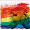 Ambesonne Pride Shower Curtain, Hands of Young Men Put Together on Abstract LGBT Parade Flag Love Wins Gay Partners, Cloth Fabric Bathroom Decor Set with Hooks, 69" W x 75" L, Multicolor White view 2