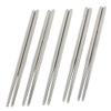 Atlantic Collectibles Contemporary Sleek Design Stainless Steel Metal Reusable Chopsticks Set For 5 People Asian Dining Dinnerware Accessory view 3
