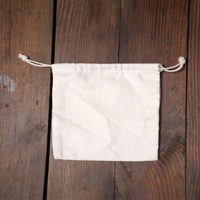 8"x10" COTTON DOUBLE DRAWSTRING MUSLIN BAGS (natural color)- Set Of 50