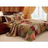 3 Piece Brown Floral King Size Patchwork Quilt, Oversized Antique Damask Brown Beige Orange White Victorian Flowers, Modern Burgundy Spring Soft Gray, Reversible, Cotton Synthetic Fiber view 2