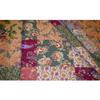 3 Piece Brown Floral King Size Patchwork Quilt, Oversized Antique Damask Brown Beige Orange White Victorian Flowers, Modern Burgundy Spring Soft Gray, Reversible, Cotton Synthetic Fiber view 4
