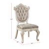 Acme Chantelle Dining Side Chair in Rose Gold and Pearl White Set of 2 view 2