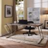 Acme Finis Writing Desk with USB Dock in Weathered Oak and Chrome view 2