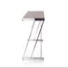 Acme Finis Writing Desk with USB Dock in Weathered Oak and Chrome view 4