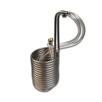 Coldbreak Brewing Equipment CB13825SSV COLDBREAK 25' Wort Chiller, 3/8" Stainless Steel, 4' Vinyl Tubing, Heavy-duty Garden Hose Fitting, Copper