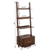 Convenience Concepts American Heritage Ladder Bookcase with File Drawer, Espresso view 3