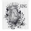 Ambesonne King Shower Curtain, Reign of The Jungle Forest of Courage Savannah Animal Lion Grunge Design Print, Cloth Fabric Bathroom Decor Set with Hooks, 69" W x 84" L, White and Black view 2