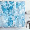 Ambesonne Marble Print Shower Curtain, Shady Rock Surface Pattern in Hand Drawn Style Ink Marbling Background, Cloth Fabric Bathroom Decor Set with Hooks, 69" W x 70" L, Pale Blue view 1