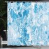 Ambesonne Marble Print Shower Curtain, Shady Rock Surface Pattern in Hand Drawn Style Ink Marbling Background, Cloth Fabric Bathroom Decor Set with Hooks, 69" W x 70" L, Pale Blue view 3