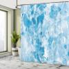 Ambesonne Marble Print Shower Curtain, Shady Rock Surface Pattern in Hand Drawn Style Ink Marbling Background, Cloth Fabric Bathroom Decor Set with Hooks, 69" W x 70" L, Pale Blue view 4
