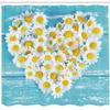 Ambesonne Yellow and Blue Shower Curtain, Heart Shaped Daisy Flowers Romantic Lovers Chamomile Blossoms Print, Cloth Fabric Bathroom Decor Set with Hooks, 69" W x 70" L, Sky Blue White view 2