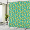 Ambesonne Yellow and Blue Shower Curtain, Tropical Bananas Pattern in Vivid Tones Exotic Style Palm Summer Graphic, Cloth Fabric Bathroom Decor Set with Hooks, 69" W x 75" L, Teal Yellow view 4