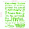 Farming Rules Subway Vinyl Letters Wall Decals Sticker Quotes 23x15-inch Lime Green view 2