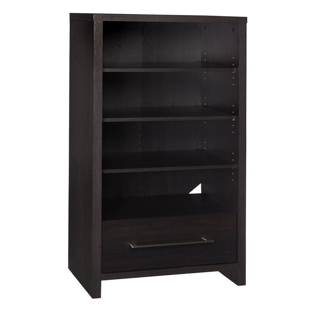 ClosetMaid 1661 Media Storage Tower Bookcase with Drawer Black Walnut