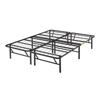Amazon Basics Bed Frame with Storage, Foldable Metal Platform, Sturdy Steel, No Box Spring Needed, 14 inches High, Tool-Free Setup, King Size, Black