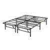 Amazon Basics Bed Frame with Storage, Foldable Metal Platform, Sturdy Steel, No Box Spring Needed, 14 inches High, Tool-Free Setup, King Size, Black view 1