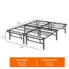 Amazon Basics Bed Frame with Storage, Foldable Metal Platform, Sturdy Steel, No Box Spring Needed, 14 inches High, Tool-Free Setup, King Size, Black view 3