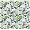Ambesonne Cactus Shower Curtain, Cartoon Style Inspired Drawing of Hedgehog Animals Saguaro and Prickly Pear, Cloth Fabric Bathroom Decor Set with Hooks, 69" W x 84" L, Dark Grey Green view 2