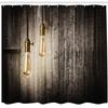 Ambesonne Industrial Shower Curtain, Historical Innovation Edison Revival Retro Electricity Wooden Planks, Cloth Fabric Bathroom Decor Set with Hooks, 69" W x 75" L, Pale Yellow Brown view 2
