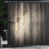 Ambesonne Industrial Shower Curtain, Historical Innovation Edison Revival Retro Electricity Wooden Planks, Cloth Fabric Bathroom Decor Set with Hooks, 69" W x 75" L, Pale Yellow Brown view 3