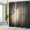 Ambesonne Industrial Shower Curtain, Historical Innovation Edison Revival Retro Electricity Wooden Planks, Cloth Fabric Bathroom Decor Set with Hooks, 69" W x 75" L, Pale Yellow Brown view 4