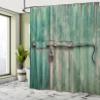 Ambesonne Industrial Shower Curtain, Aged and Closed Door with a Lock Close up View in Retro Style Entrance Photo, Cloth Fabric Bathroom Decor Set with Hooks, 69" W x 70" L, Seafoam Green Brown view 4