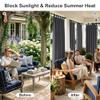 RYB HOME Outdoor Curtains for Patio Waterproof Tab Top Block Sunlight Thermal Insulated Privacy Assured Thick Outside Curtains for Deck, Balcony, Pool, W52 x L108, Grey, 1 Panel view 2