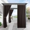 RYB HOME Outdoor Curtains for Patio Waterproof Tab Top Block Sunlight Thermal Insulated Privacy Assured Thick Outside Curtains for Porch, Balcony, Pool, W52 x L95, Brown, 1 Panel view 1