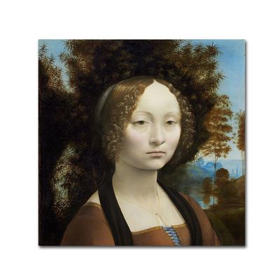 Canvas Wall Art - Da Vinci 'Ginevra De Benci' Wall Art for Living Room, Bedroom, or Office Dcor by Trademark Fine Art
