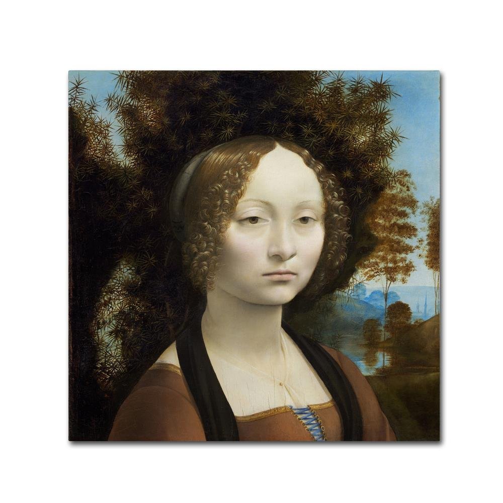 Canvas Wall Art - Da Vinci 'Ginevra De Benci' Wall Art for Living Room, Bedroom, or Office Dcor by Trademark Fine Art