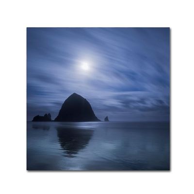 Trademark Fine Art Moon Over Canon Beach Wall Decor