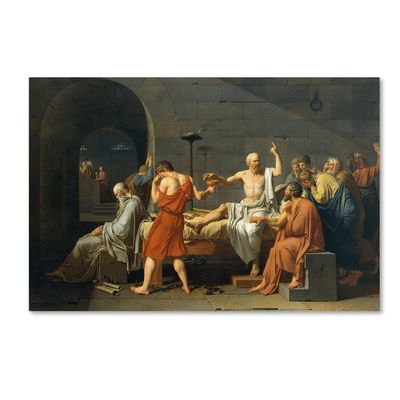 Canvas Wall Art - David 'The Death Of Socrates' Wall Art for Living Room, Bedroom, or Office Dcor by Trademark Fine Art